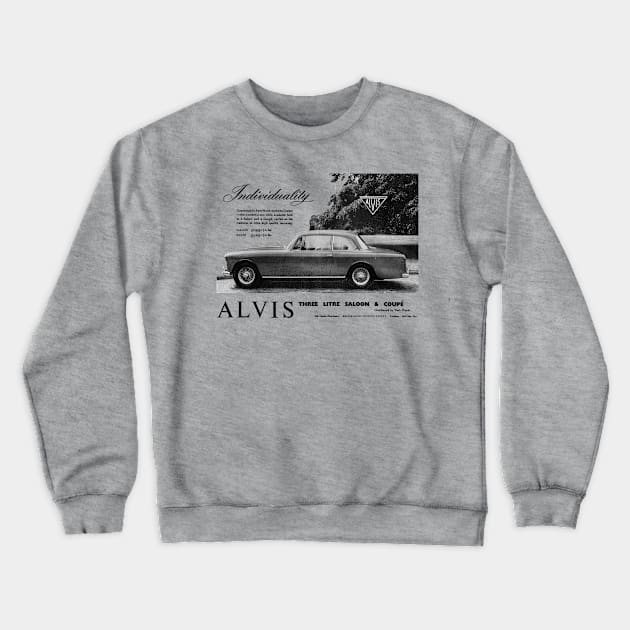 ALVIS THREE LITRE - advert Crewneck Sweatshirt by Throwback Motors
